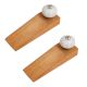 2 Pieces Grey Leaf Ceramic Floral Wooden Door Stopper